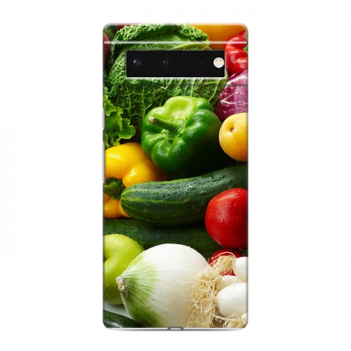 Дизайнерский силиконовый с усиленными углами чехол для Google Pixel 6 Овощи