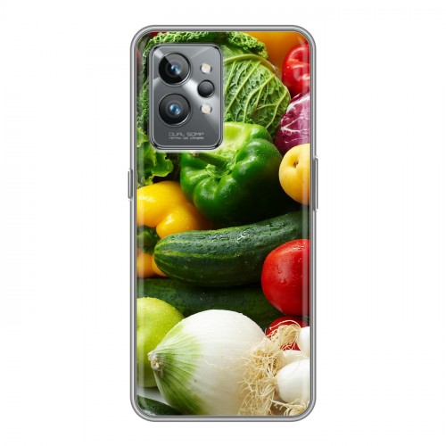 Дизайнерский силиконовый с усиленными углами чехол для Realme GT2 Pro Овощи