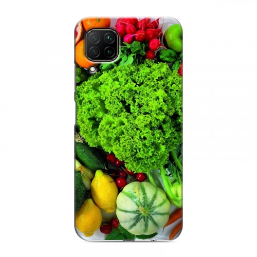 Дизайнерский силиконовый с усиленными углами чехол для Huawei P40 Lite Овощи