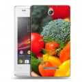 Дизайнерский пластиковый чехол для Sony Xperia E Овощи