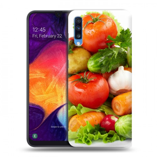 Дизайнерский силиконовый с усиленными углами чехол для Samsung Galaxy A70 Овощи