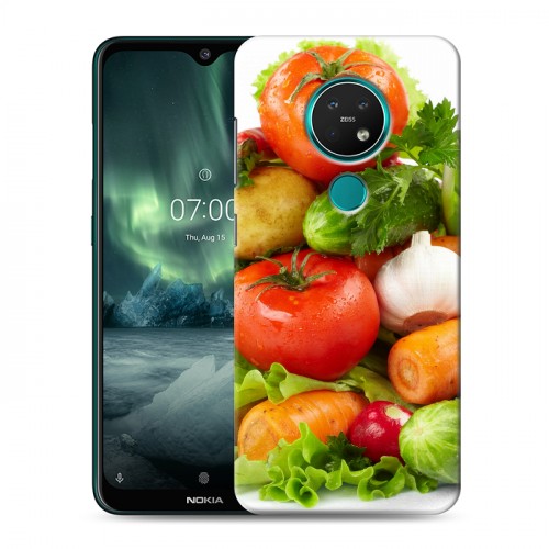 Дизайнерский силиконовый с усиленными углами чехол для Nokia 7.2 Овощи