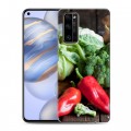Дизайнерский силиконовый с усиленными углами чехол для Huawei Honor 30 Овощи