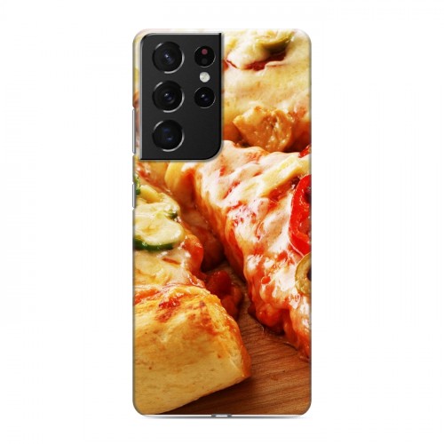 Дизайнерский пластиковый чехол для Samsung Galaxy S21 Ultra Пицца