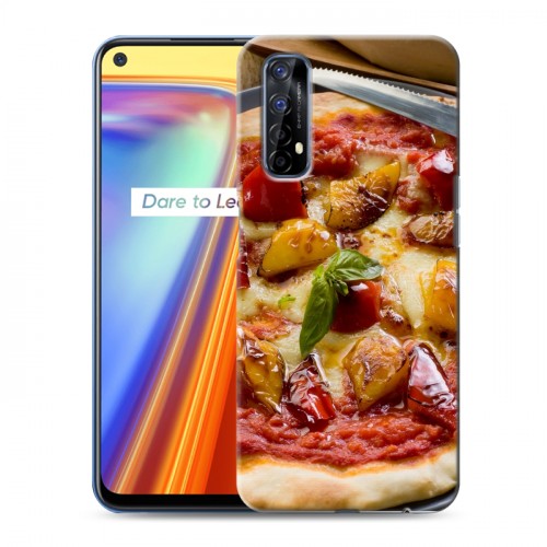 Дизайнерский силиконовый с усиленными углами чехол для Realme 7 Пицца