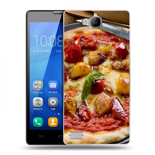 Дизайнерский пластиковый чехол для Huawei Honor 3c Пицца