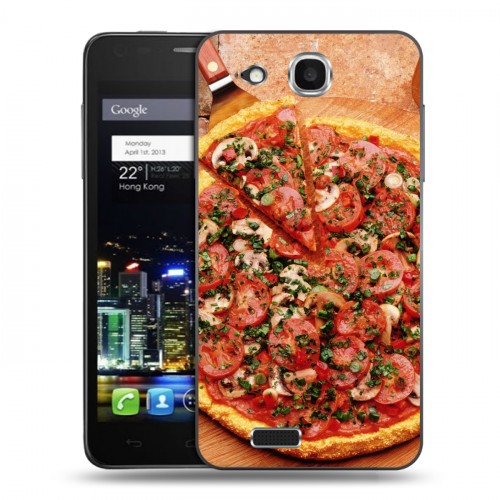 Дизайнерский пластиковый чехол для Alcatel One Touch Idol Ultra Пицца