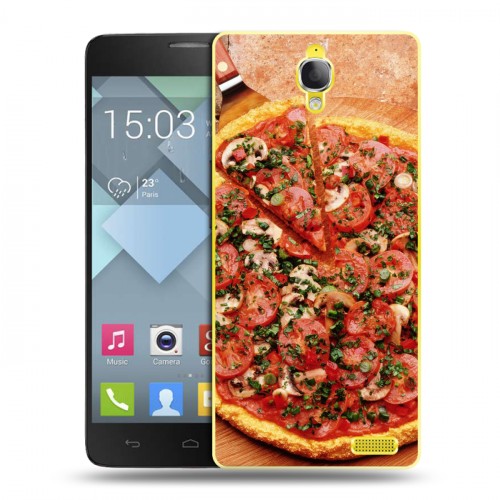 Дизайнерский пластиковый чехол для Alcatel One Touch Idol X Пицца