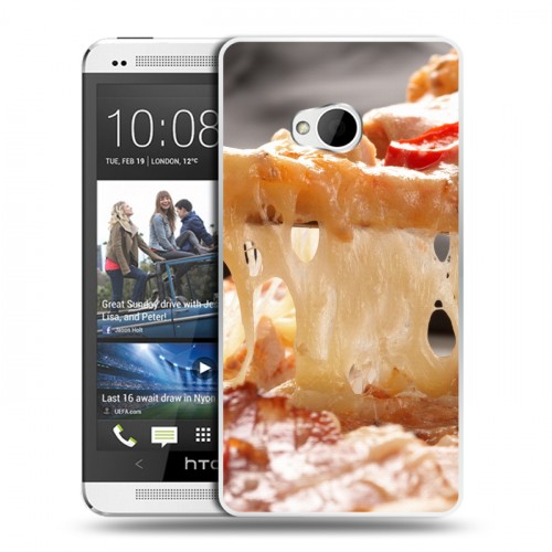 Дизайнерский пластиковый чехол для HTC One (M7) Dual SIM Пицца