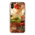 Дизайнерский силиконовый чехол для Iphone x10 Пицца