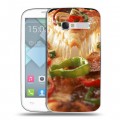 Дизайнерский пластиковый чехол для Alcatel One Touch Pop C5 Пицца