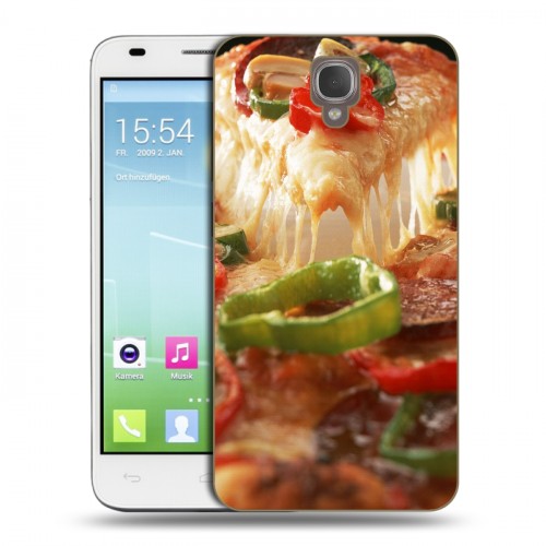 Дизайнерский пластиковый чехол для Alcatel One Touch Idol 2 S Пицца