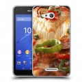 Дизайнерский пластиковый чехол для Sony Xperia E4g Пицца