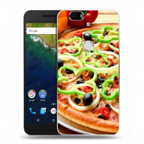 Дизайнерский силиконовый чехол для Google Huawei Nexus 6P Пицца