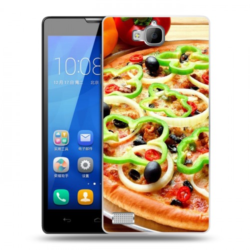 Дизайнерский пластиковый чехол для Huawei Honor 3c Пицца