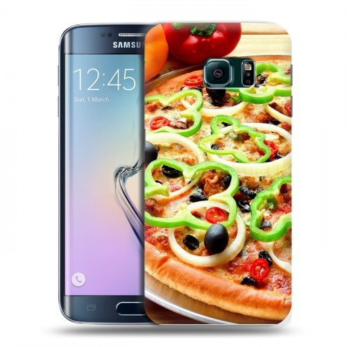 Дизайнерский пластиковый чехол для Samsung Galaxy S6 Edge Пицца