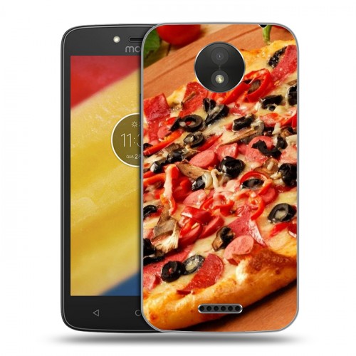 Дизайнерский пластиковый чехол для Motorola Moto C Plus Пицца