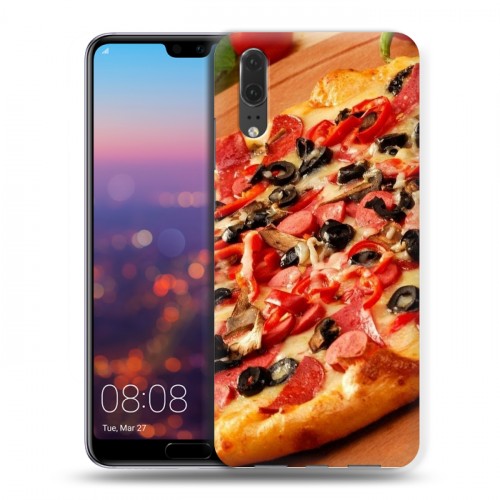 Дизайнерский силиконовый чехол для Huawei P20 Пицца
