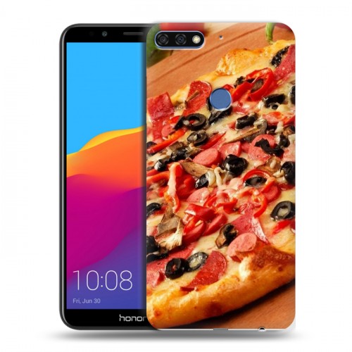 Дизайнерский пластиковый чехол для Huawei Honor 7C Pro Пицца