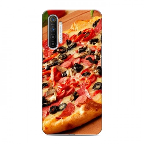 Дизайнерский силиконовый с усиленными углами чехол для Realme XT Пицца