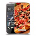 Дизайнерский пластиковый чехол для HTC Desire 500 Пицца