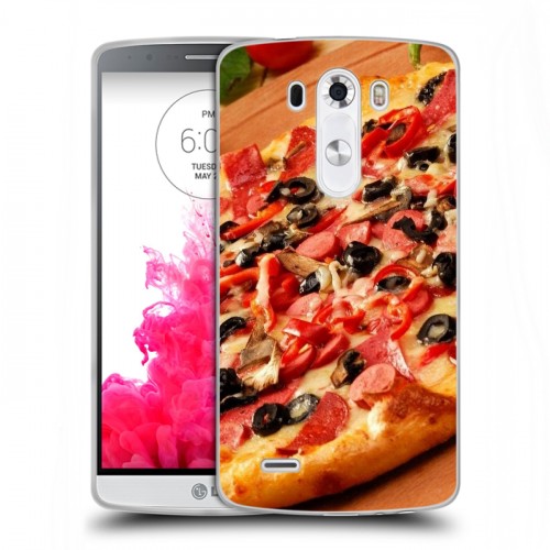 Дизайнерский пластиковый чехол для LG G3 (Dual-LTE) Пицца