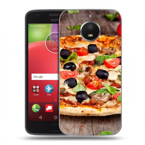 Дизайнерский пластиковый чехол для Motorola Moto E4 Plus Пицца