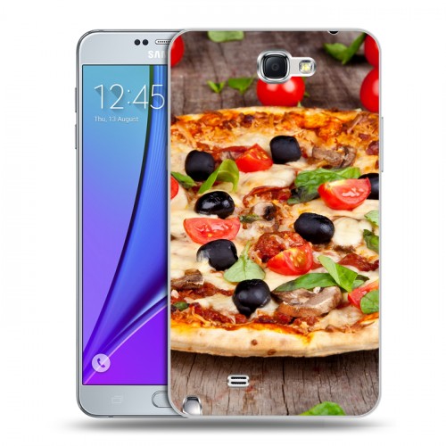 Дизайнерский пластиковый чехол для Samsung Galaxy Note 2 Пицца