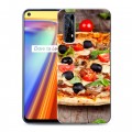 Дизайнерский силиконовый с усиленными углами чехол для Realme 7 Пицца