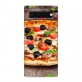 Дизайнерский силиконовый с усиленными углами чехол для Google Pixel 6 Пицца