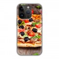 Дизайнерский силиконовый чехол для Iphone 14 Pro Пицца