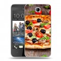Дизайнерский пластиковый чехол для HTC Desire 300 Пицца