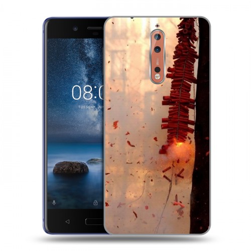 Дизайнерский пластиковый чехол для Nokia 8 Китайский Новый Год