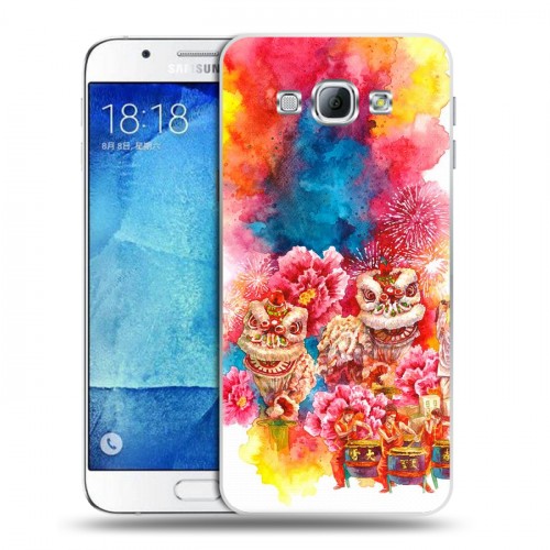 Дизайнерский пластиковый чехол для Samsung Galaxy A8 Китайский Новый Год