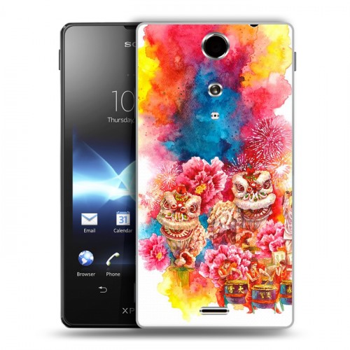 Дизайнерский пластиковый чехол для Sony Xperia TX Китайский Новый Год