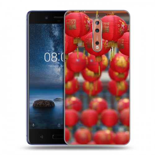 Дизайнерский пластиковый чехол для Nokia 8 Китайский Новый Год