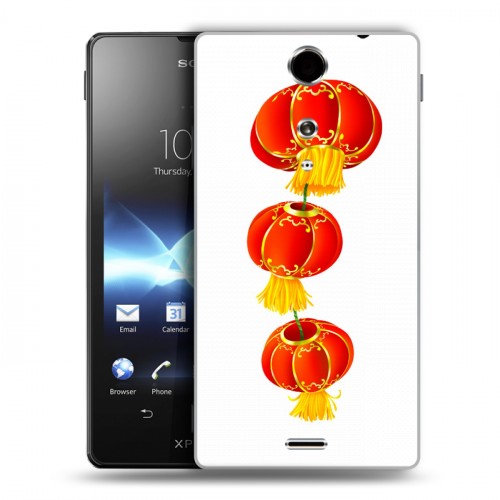 Дизайнерский пластиковый чехол для Sony Xperia TX Китайский Новый Год