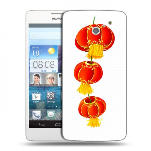 Дизайнерский пластиковый чехол для Huawei Ascend D2 Китайский Новый Год