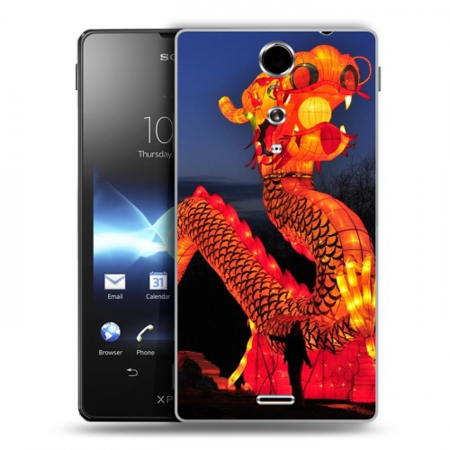 Дизайнерский пластиковый чехол для Sony Xperia TX Китайский Новый Год