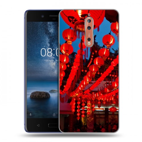 Дизайнерский пластиковый чехол для Nokia 8 Китайский Новый Год