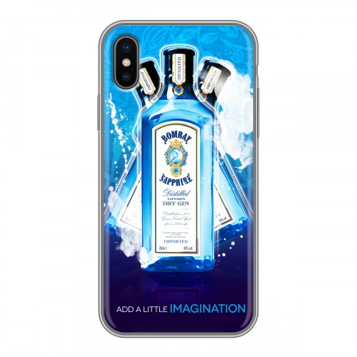 Дизайнерский силиконовый чехол для Iphone x10 Bombay Sapphire