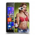 Дизайнерский пластиковый чехол для Microsoft Lumia 540 Budweiser