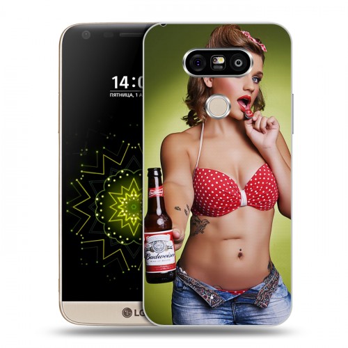 Дизайнерский пластиковый чехол для LG G5 Budweiser