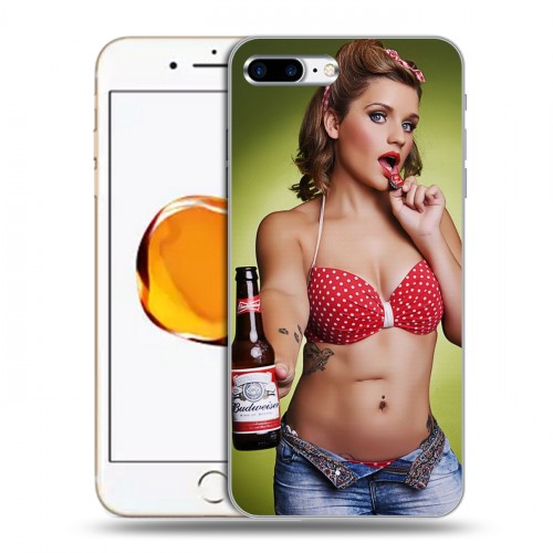 Дизайнерский силиконовый чехол для Iphone 7 Plus / 8 Plus Budweiser