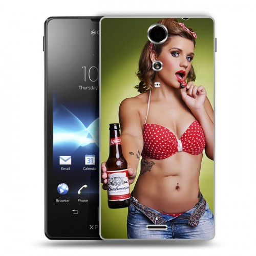 Дизайнерский пластиковый чехол для Sony Xperia TX Budweiser