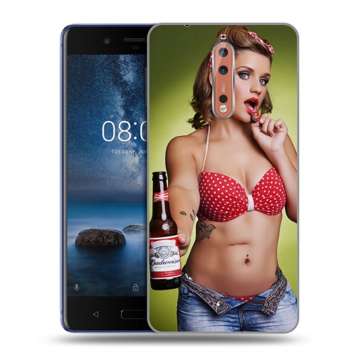 Дизайнерский пластиковый чехол для Nokia 8 Budweiser