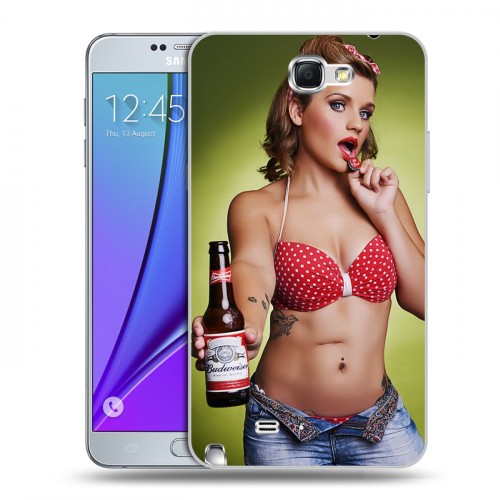 Дизайнерский пластиковый чехол для Samsung Galaxy Note 2 Budweiser