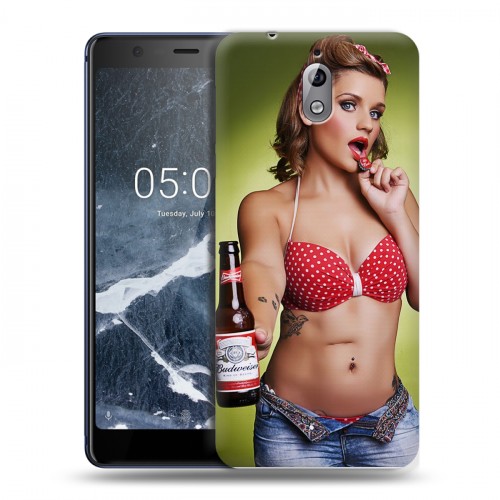 Дизайнерский пластиковый чехол для Nokia 3.1 Budweiser