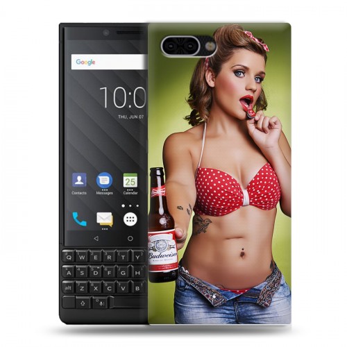 Дизайнерский пластиковый чехол для BlackBerry KEY2 Budweiser