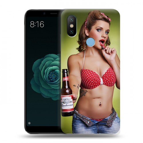 Дизайнерский силиконовый чехол для Xiaomi Mi A2 Budweiser